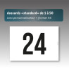 Dossards sans personnalisation de 1 à 50 - A5 - impression noire